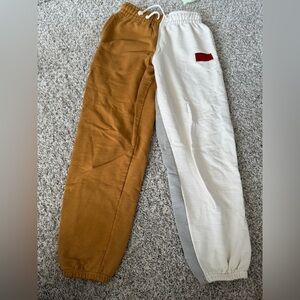 CHNGE Two-Tone Brown and White Joggers